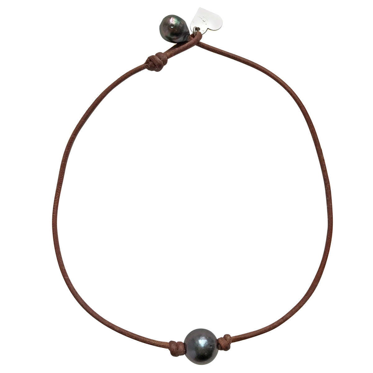 Wendy Mignot Baby Single Tahitian Pearl and Leather Necklace