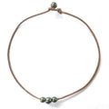 Fine Pearls and Leather Jewelry by Designer Wendy Mignot Daisy Tahitian Pearl Necklace