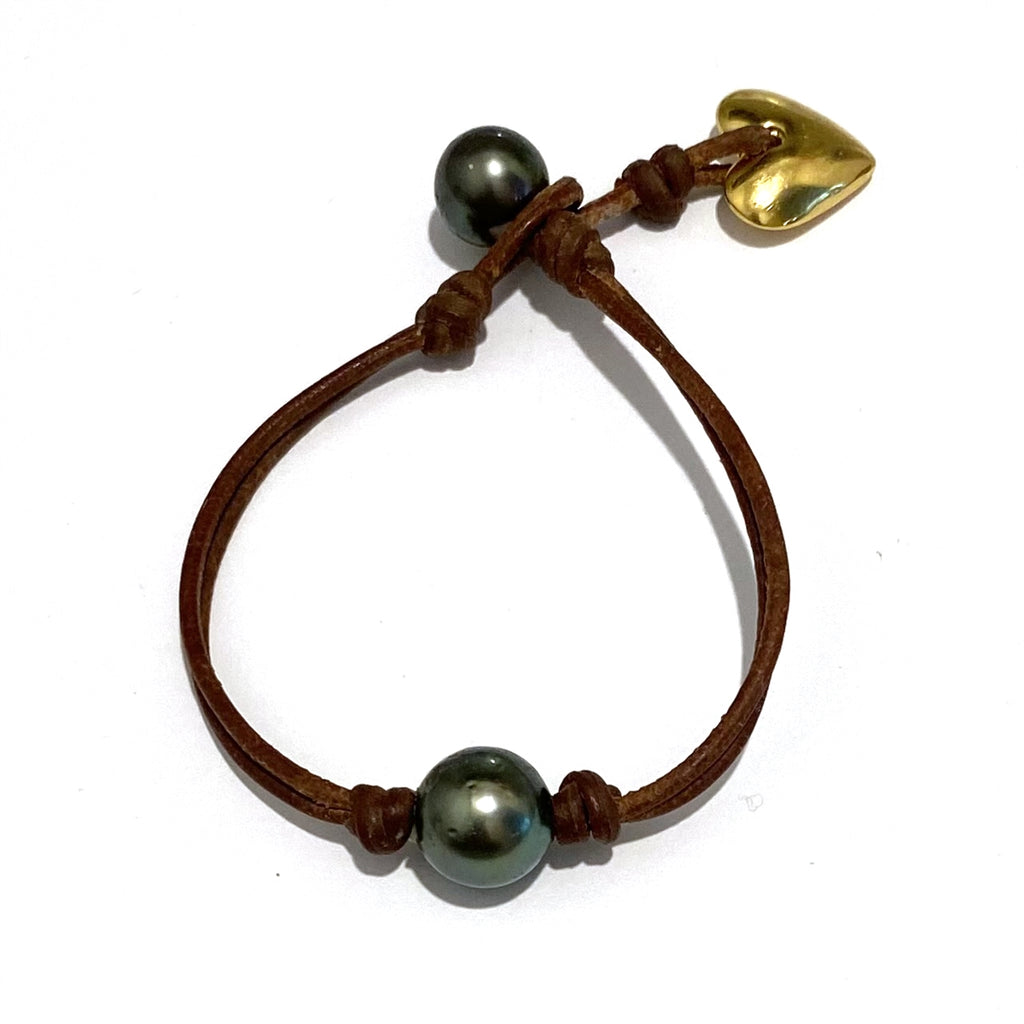 Heart & Soul Freshwater Pearl and Gold Heart Bracelet by Wendy Mignot