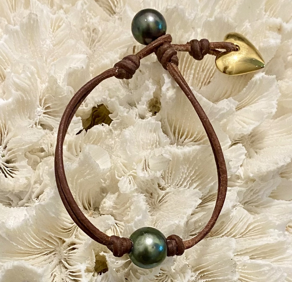 Heart & Soul Tahitian Pearl and Gold Heart Bracelet