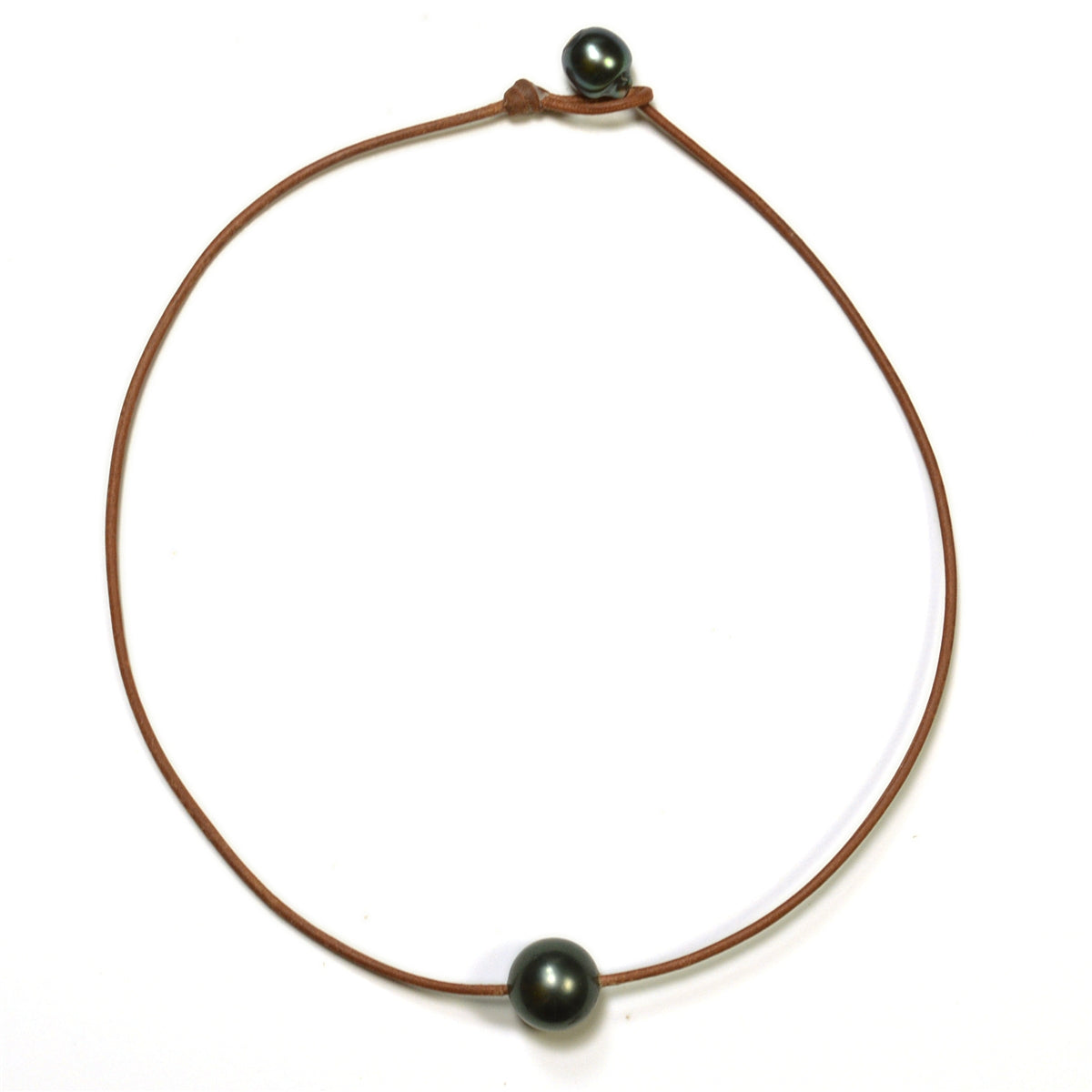 photo of Wendy Mignot Bora Bora Single Tahitian Pearl and Leather Necklace