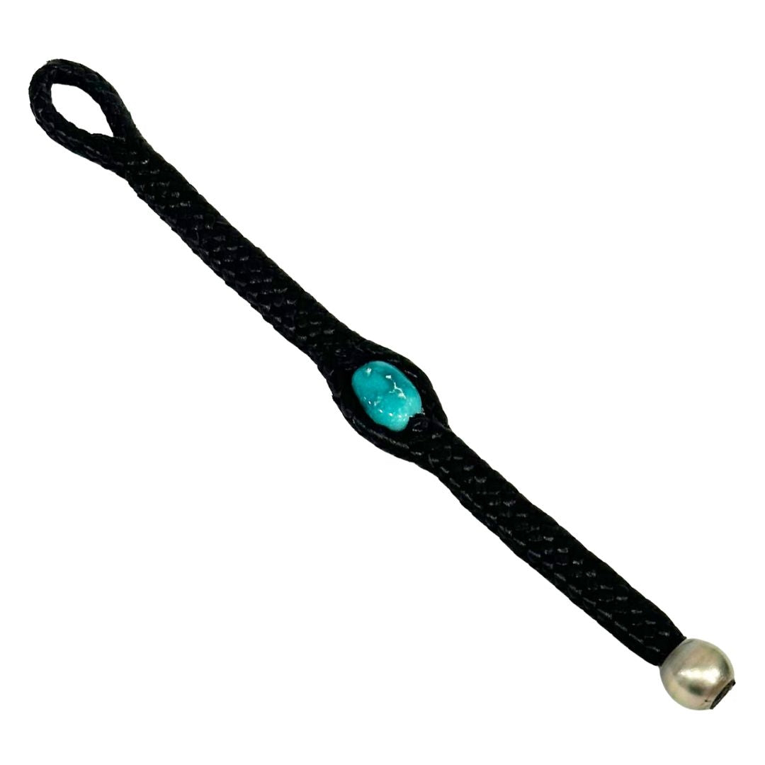 Wendy Mignot Laredo Turquoise and Tahitian Pearl and Leather Braided Bracelet
