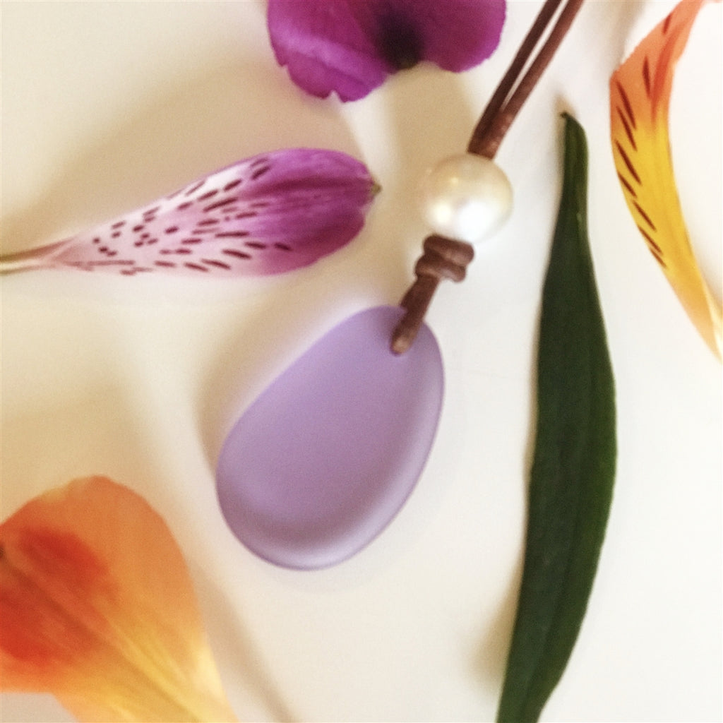 Coastline Saba Violet Sea Glass Necklace