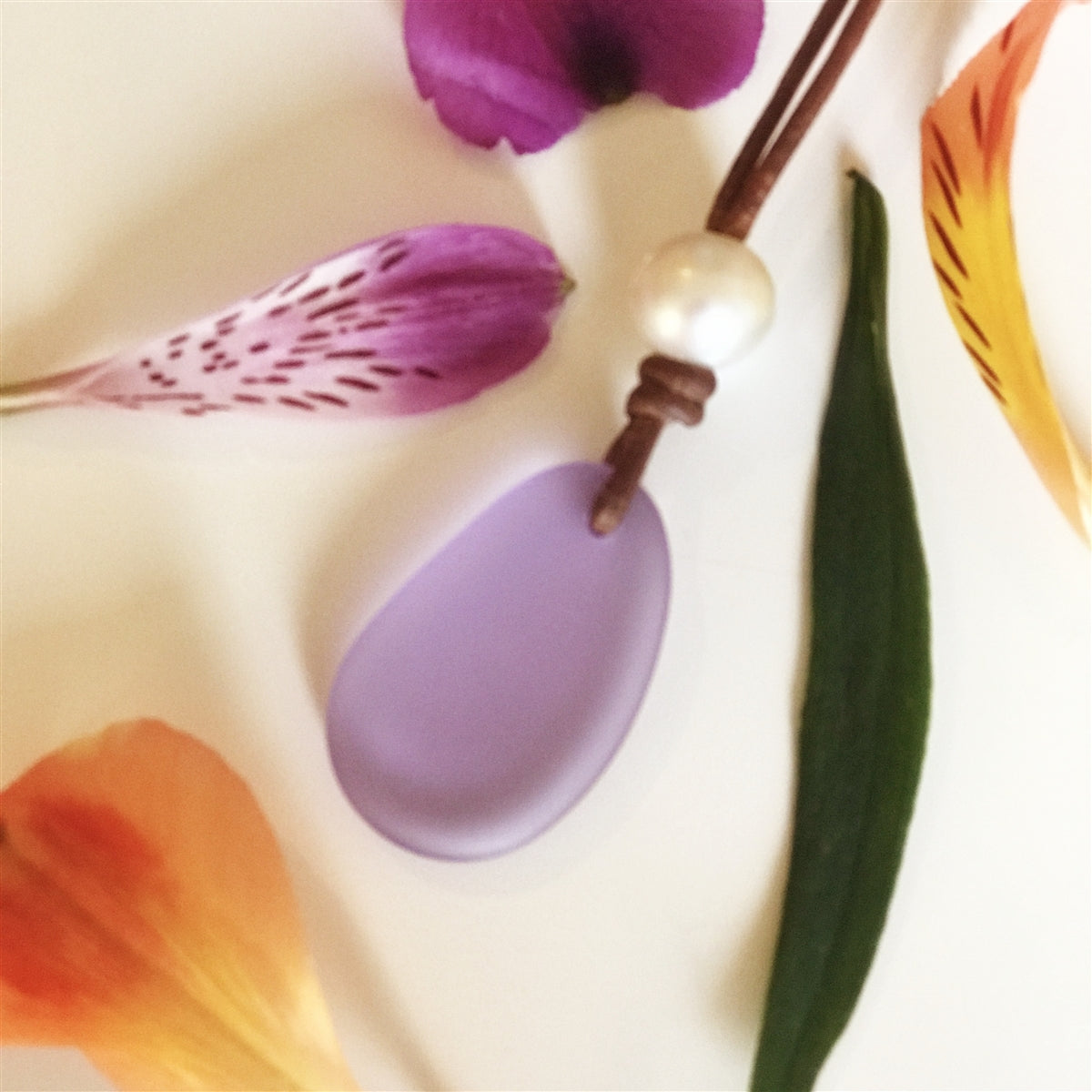 Coastline Saba Violet Sea Glass Necklace