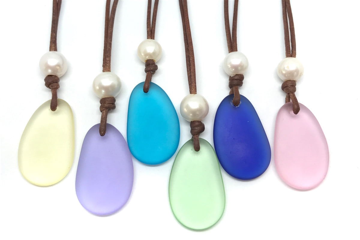 Coastline Saba Violet Sea Glass Necklace