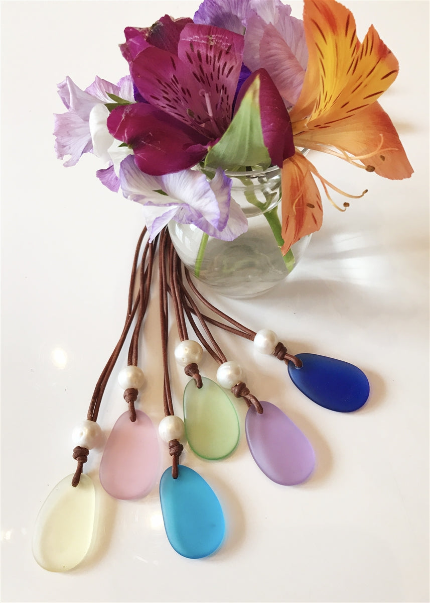 Coastline Saba Violet Sea Glass Necklace