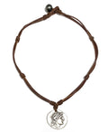 Alexander The Great and Athena Spinner Jean Noel Silver Coin with Tahitian Pearl Necklace by Wendy Mignot