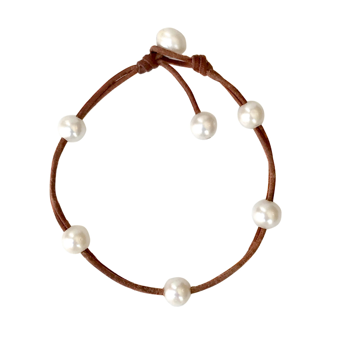 Wendy Mignot Andros Freshwater Pearl and Leather Anklet