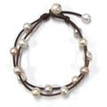 Fine Pearls and Leather Jewelry by Designer Wendy Mignot Music Freshwater Pearl Anklet