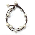 Fine Pearls and Leather Jewelry by Designer Wendy Mignot Music Freshwater Pearl Anklet