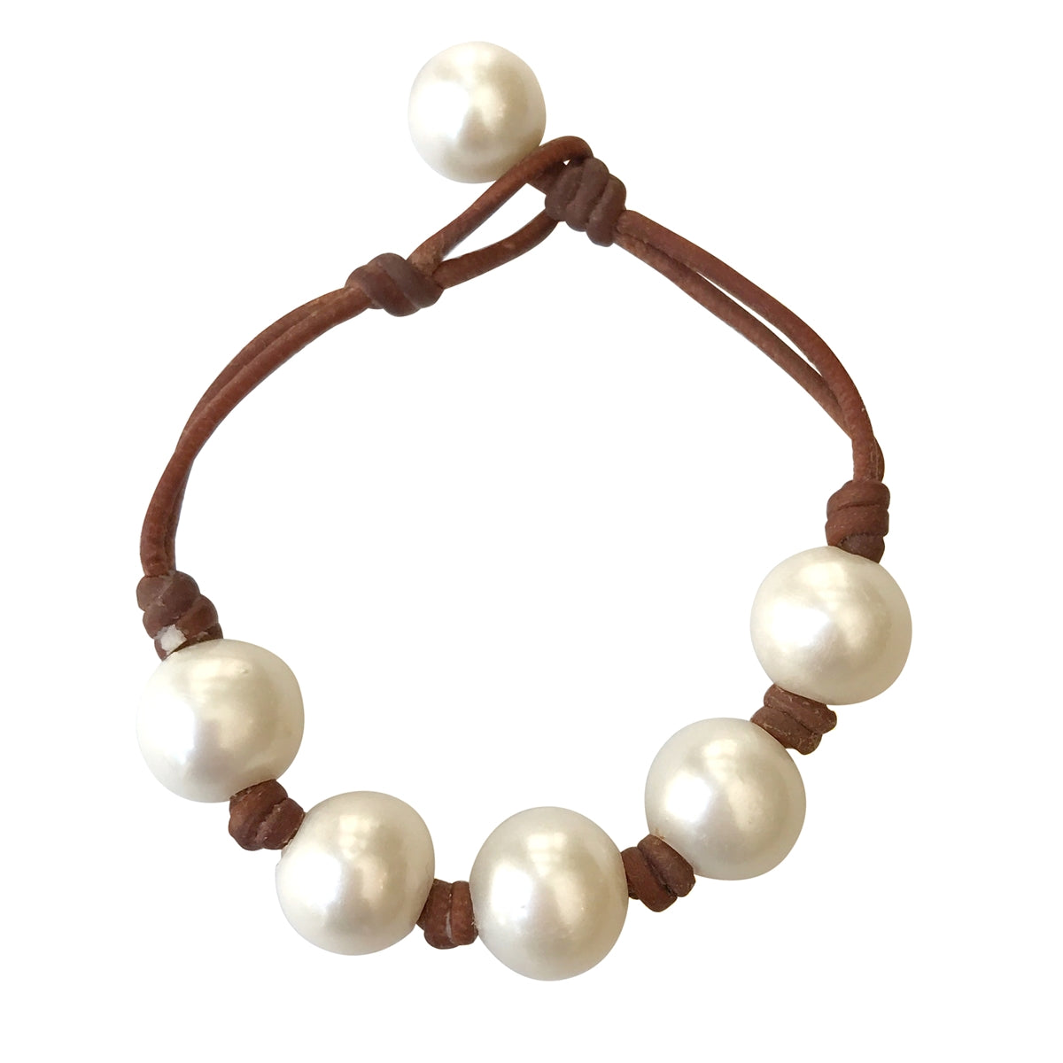 Wendy Mignot | Breezy Five Pearl Freshwater pearl and Leather