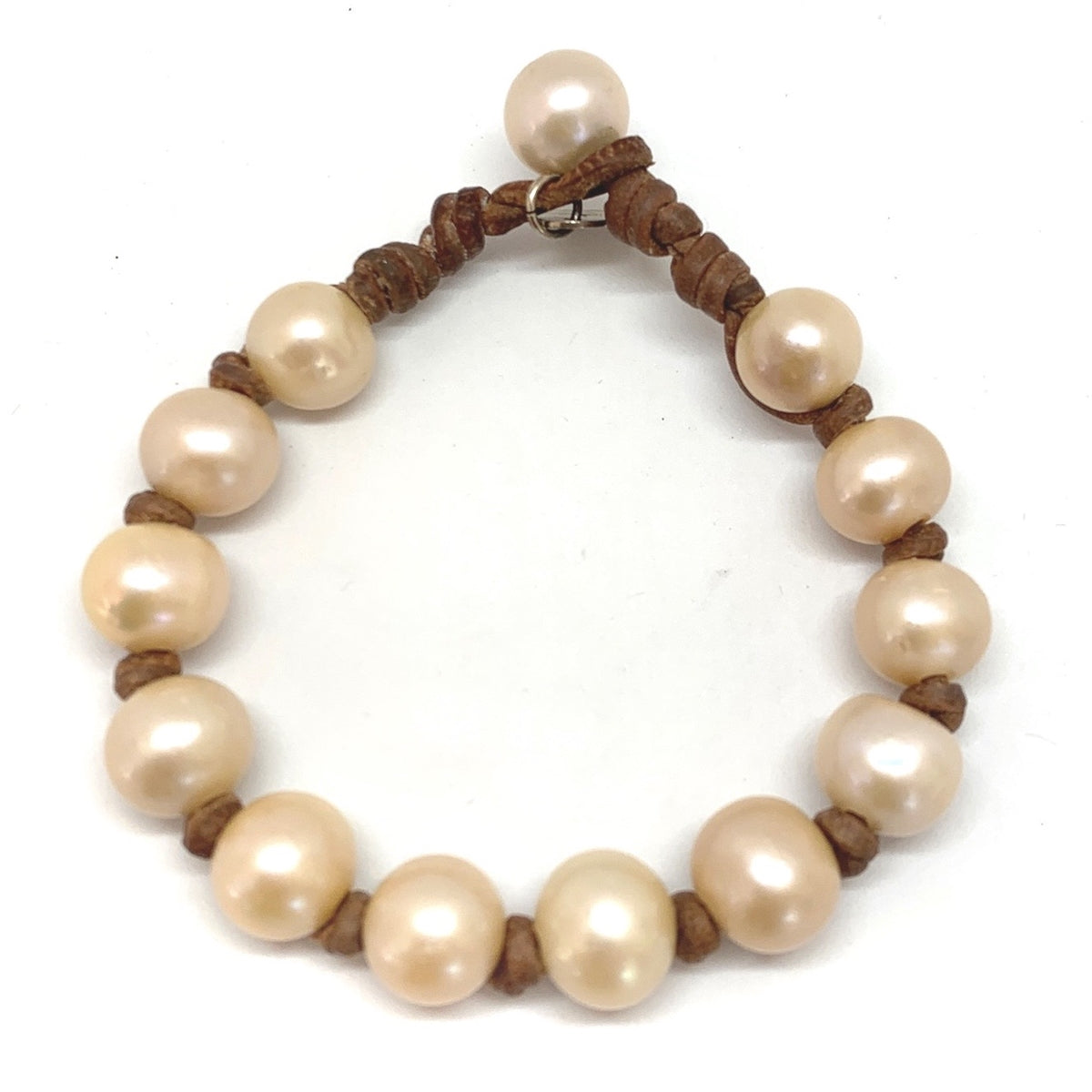 All Around Freshwater Bracelet Blush | Fine Pearls and Leather Jewelry by Designer Wendy Mignot