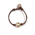 photo of Wendy Mignot Baby Coastal Single Freshwater Pearl and Leather Bracelet Blush