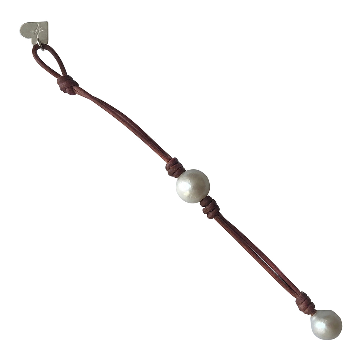 Wendy Mignot Baby Coastal Single Freshwater Pearl and Leather Bracelet White