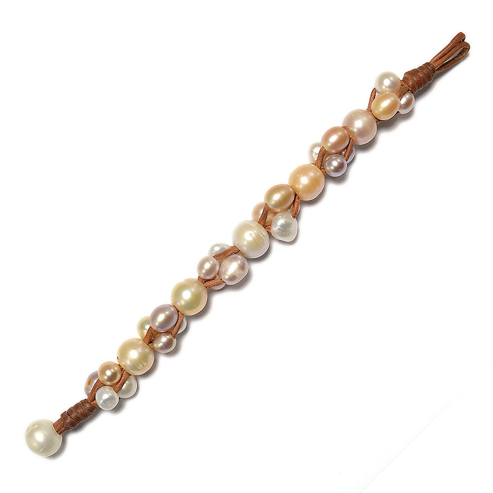 Cluster Freshwater Bracelet without Knots Multicolor