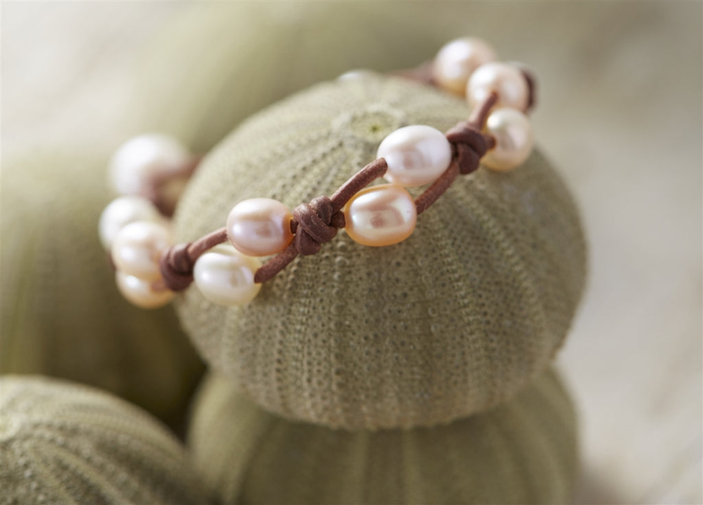 Wendy Mignot Toboga Freshwater Pearl and Leather Bracelet Multicolor