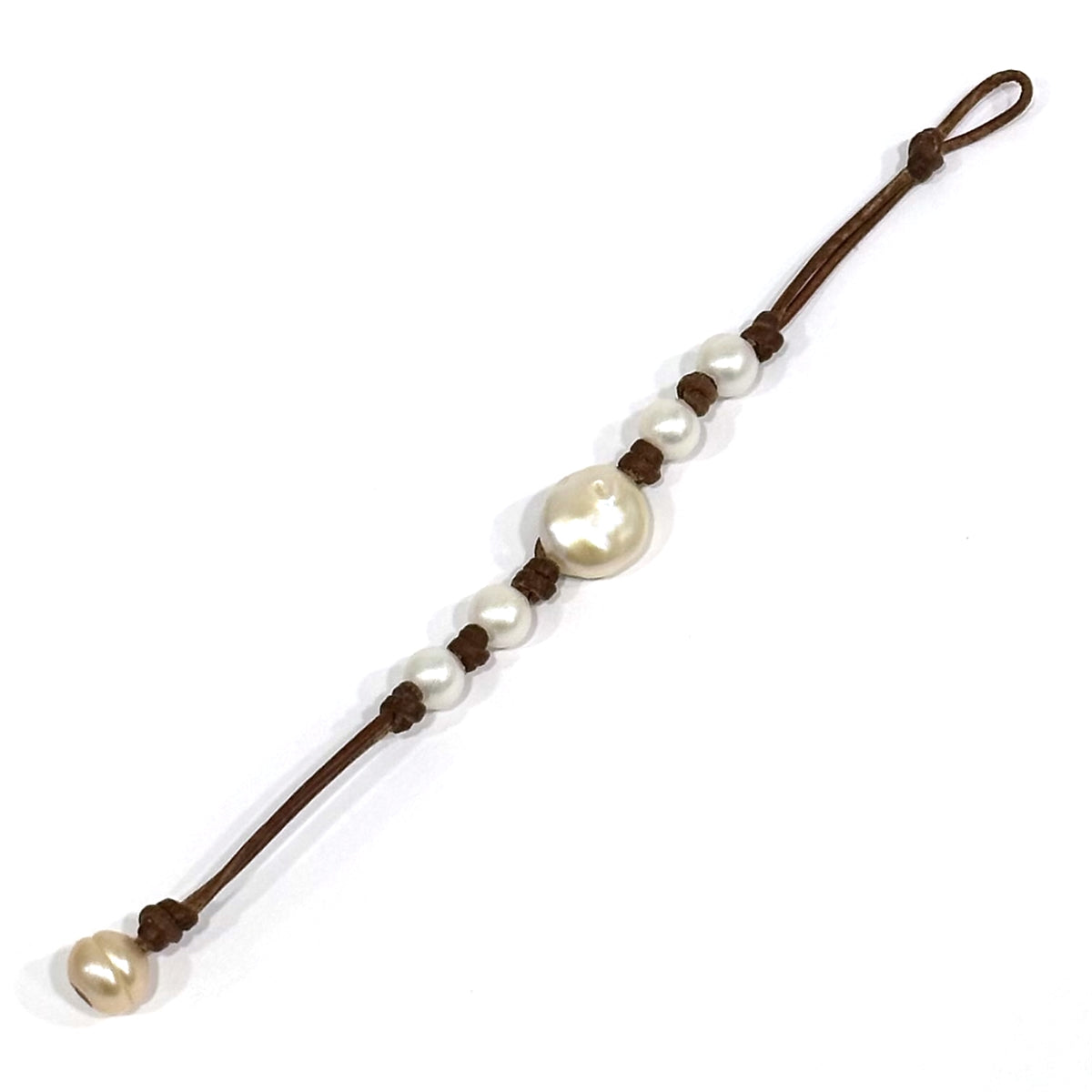 Wendy Mignot Freshwater Pearl and Leather Sunlight Bracelet