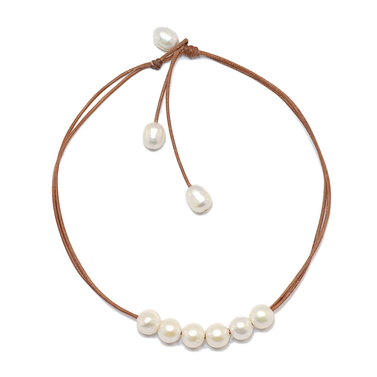 Wendy Mignot | Versatile Six Freshwater pearl and Leather Necklace