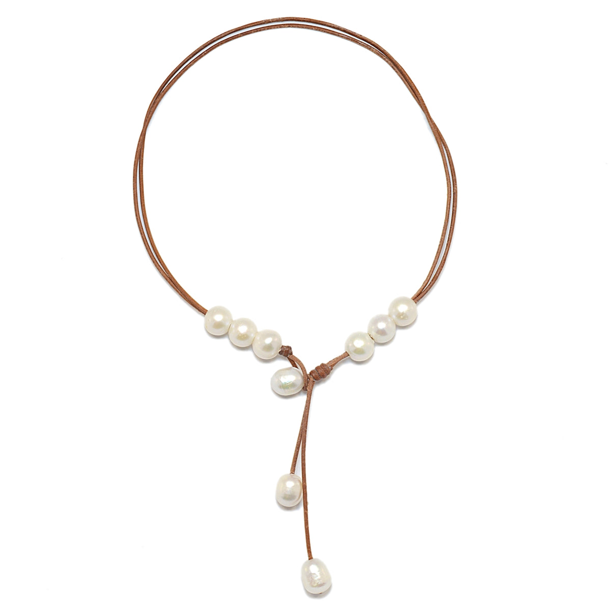 Wendy Mignot | Versatile Six Freshwater pearl and Leather Necklace