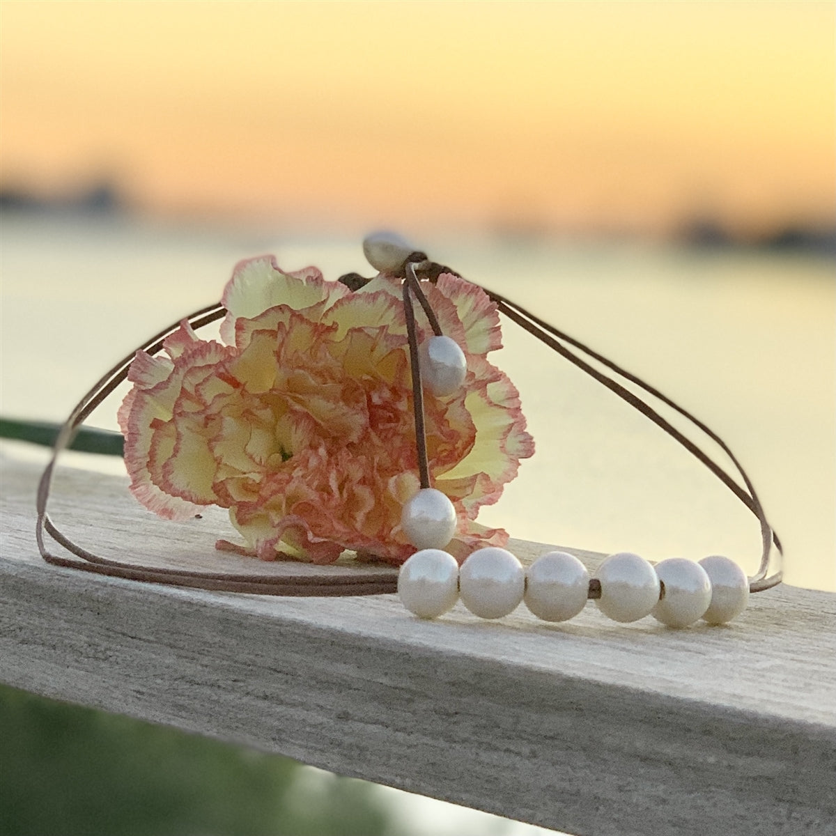 Wendy Mignot | Versatile Six Freshwater pearl and Leather Necklace
