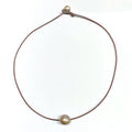 Single Freshwater Edison Pearl and Leather Necklace