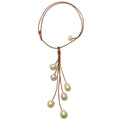 photo of Wendy Mignot Aimee Freshwater Pearl and Leather Necklace
