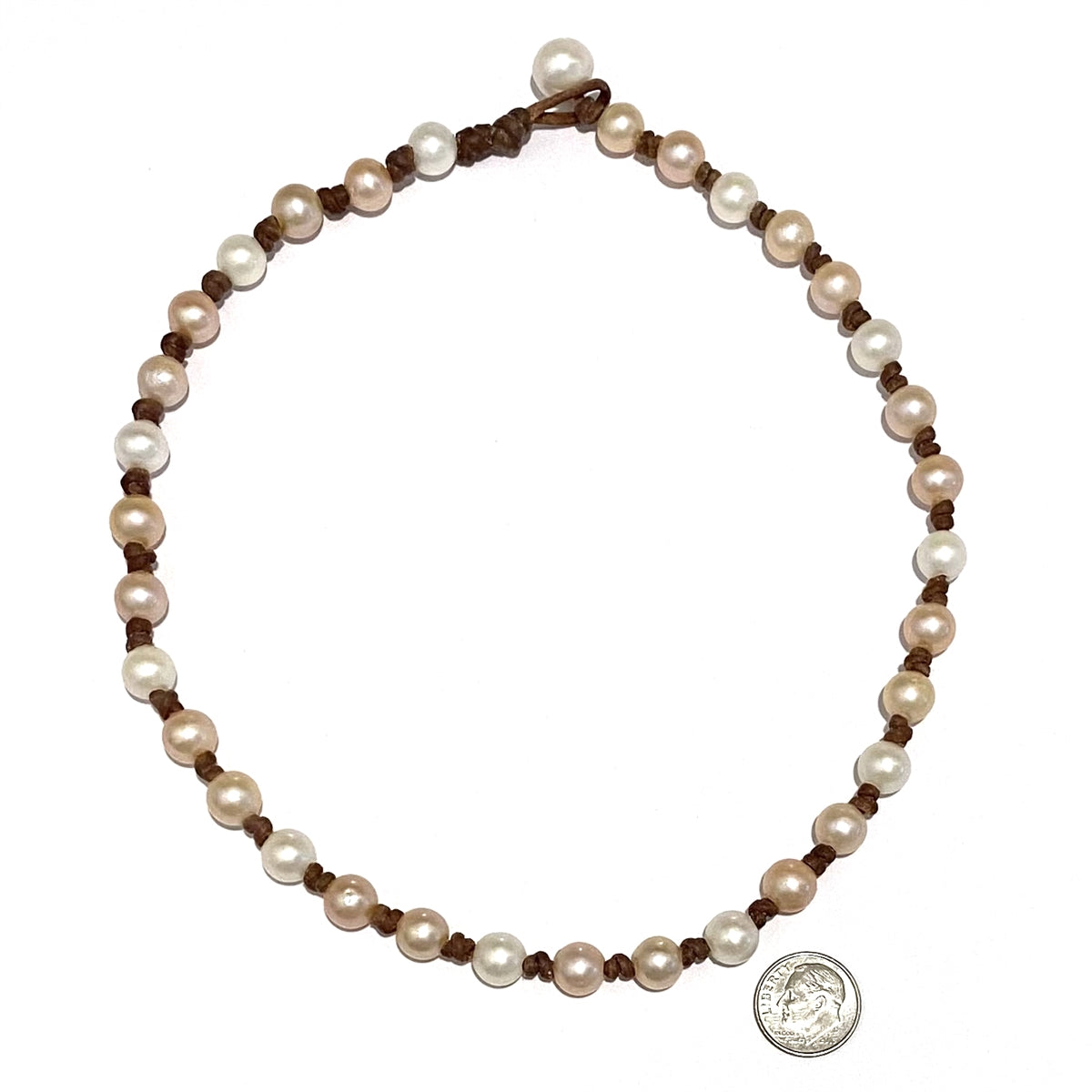Wendy Mignot All Around the World Freshwater Pearl and Leather Necklace Multicolor/Blush