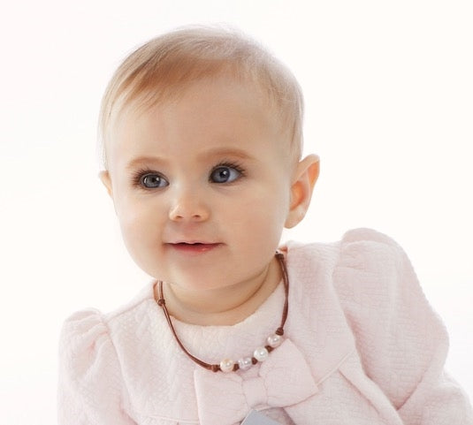 Wendy Mignot Baby Four Pearl Freshwater Pearl and Leather Necklace Multicolor