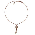 Fine Pearls and Leather jewelry by Designer Wendy Mignot Dawny Drop Freshwater Necklace Multicolor