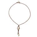 Fine Pearls and Leather jewelry by Designer Wendy Mignot Dawny Drop Freshwater Necklace White