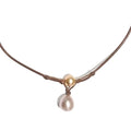 Fine Pearls and Leather Jewelry by Designer Wendy Mignot Grove Freshwater Pearl Necklace, Rose LTD