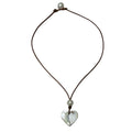 Wendy Mignot Nautilus Shell Heart and Freshwater Pearl and Leather Love Saba Necklace