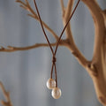 Fine Pearls and Leather Jewelry by Designer Wendy Mignot Rain Freshwater Necklace White