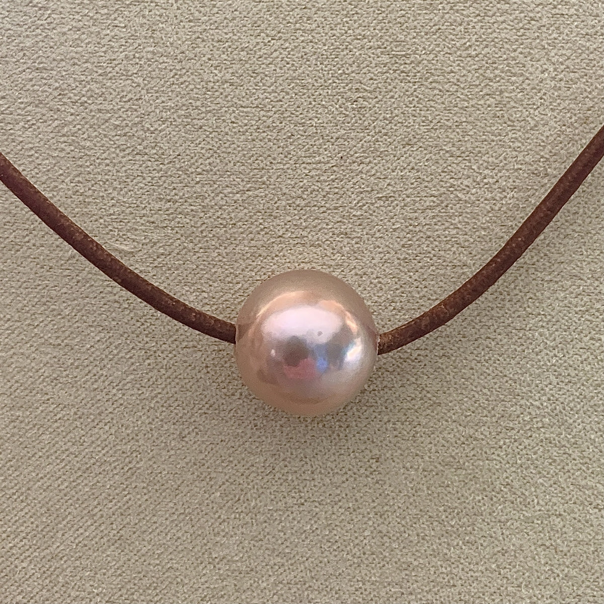 Wendy Mignot Rosie A+ Pearl and Leather Necklace - Blush Limited Edition