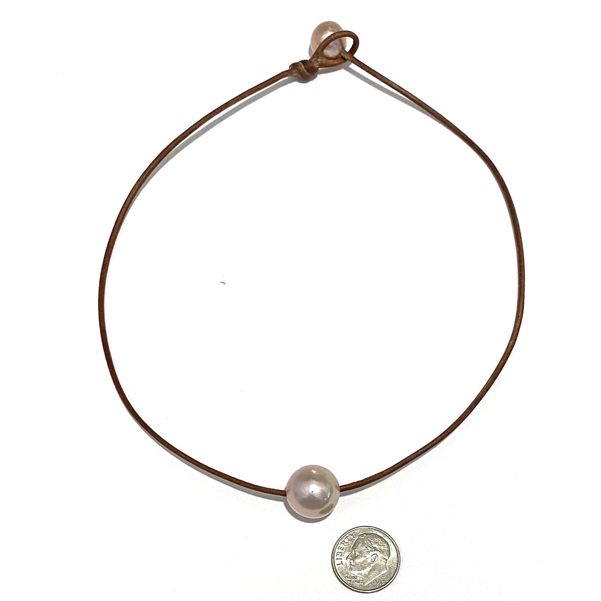 Wendy Mignot Rosie A+ Pearl and Leather Necklace - Blush Limited Edition