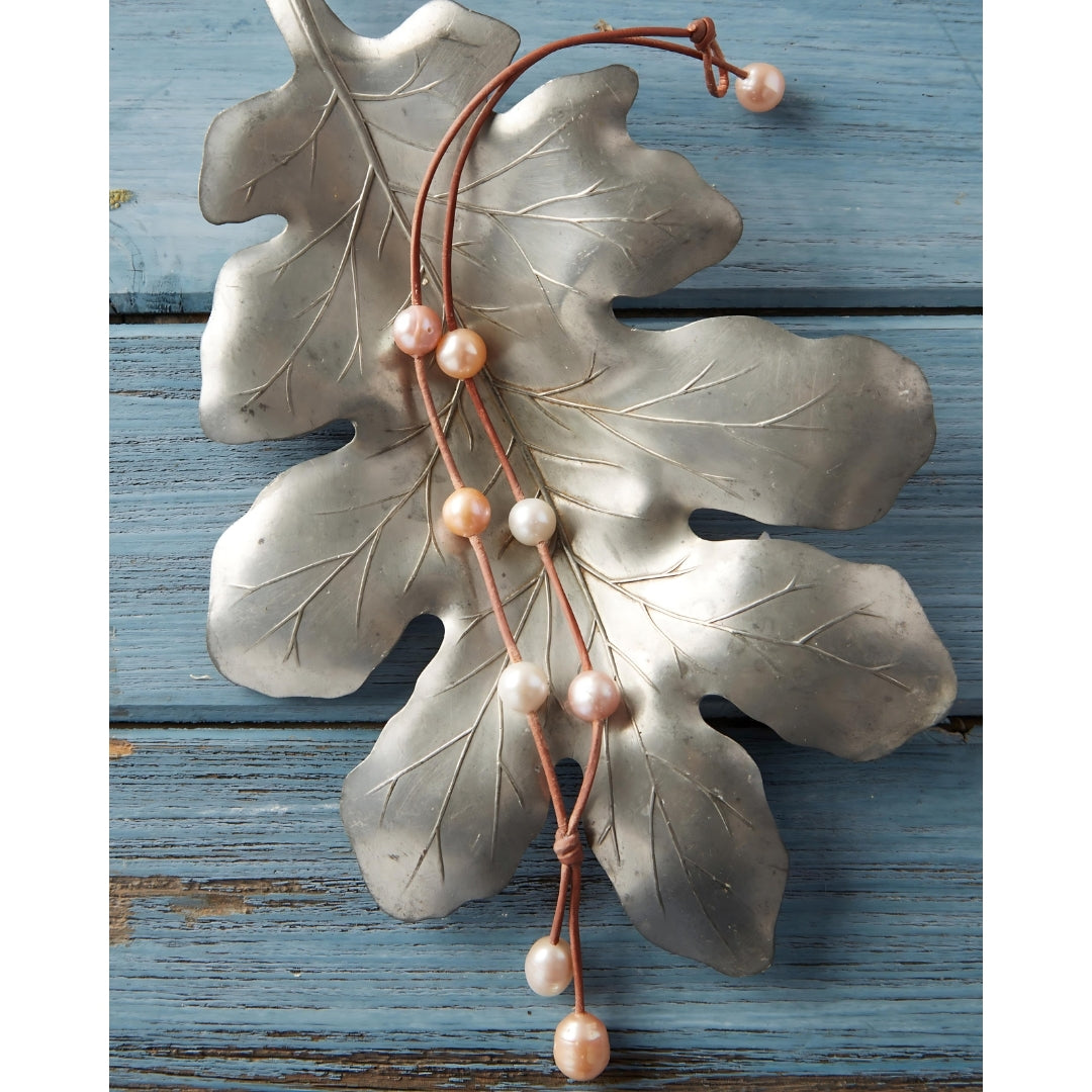 Wendy Mignot Seacrest Freshwater Pearl and Leather Necklace Multicolor