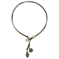 Wendy Mignot Signature OM Hamsa Pearl and Leather Necklace