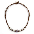 Seven Seas Freshwater Pearl and Leather Necklace