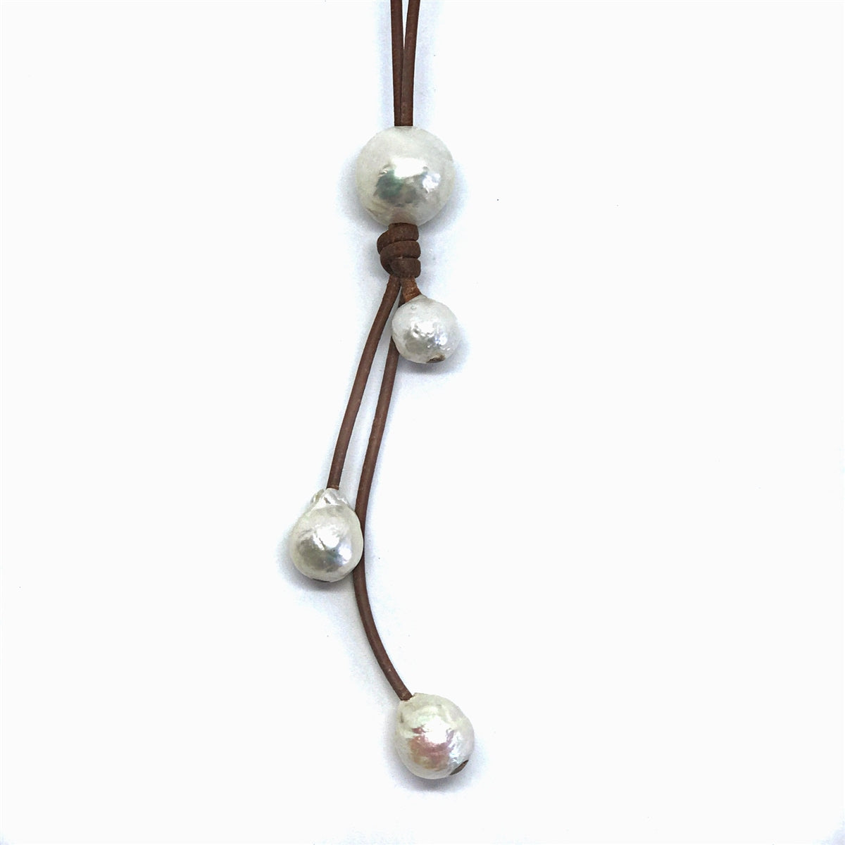 Wendy Mignot Signature Baroque Freshwater Pearl and Leather Necklace