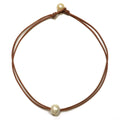 Fine Pearls and Leather Jewelry by Designer Wendy Mignot Zak Freshwater Necklace White