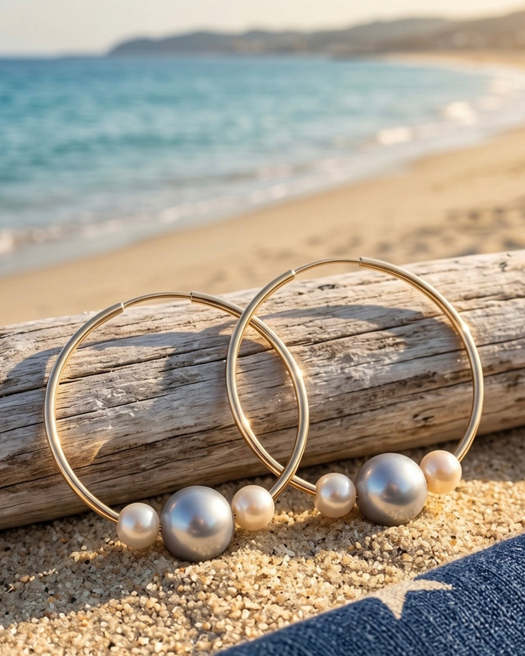 Wendy Mignot 14k Gold-Filled Three Pearl Hoop Earrings - White, Silver, White
