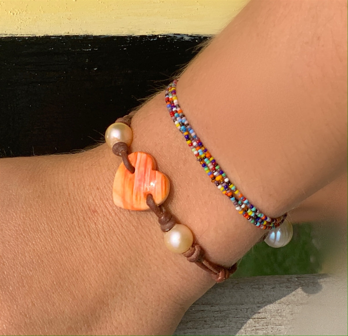 Wendy Mignot Kenya Amour Freshwater Pearl and Leather Bracelet