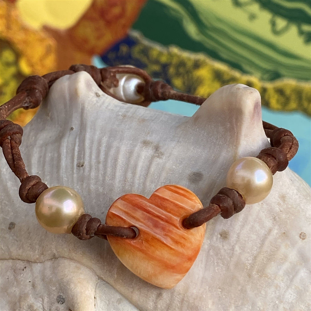 Wendy Mignot Kenya Amour Freshwater Pearl and Leather Bracelet