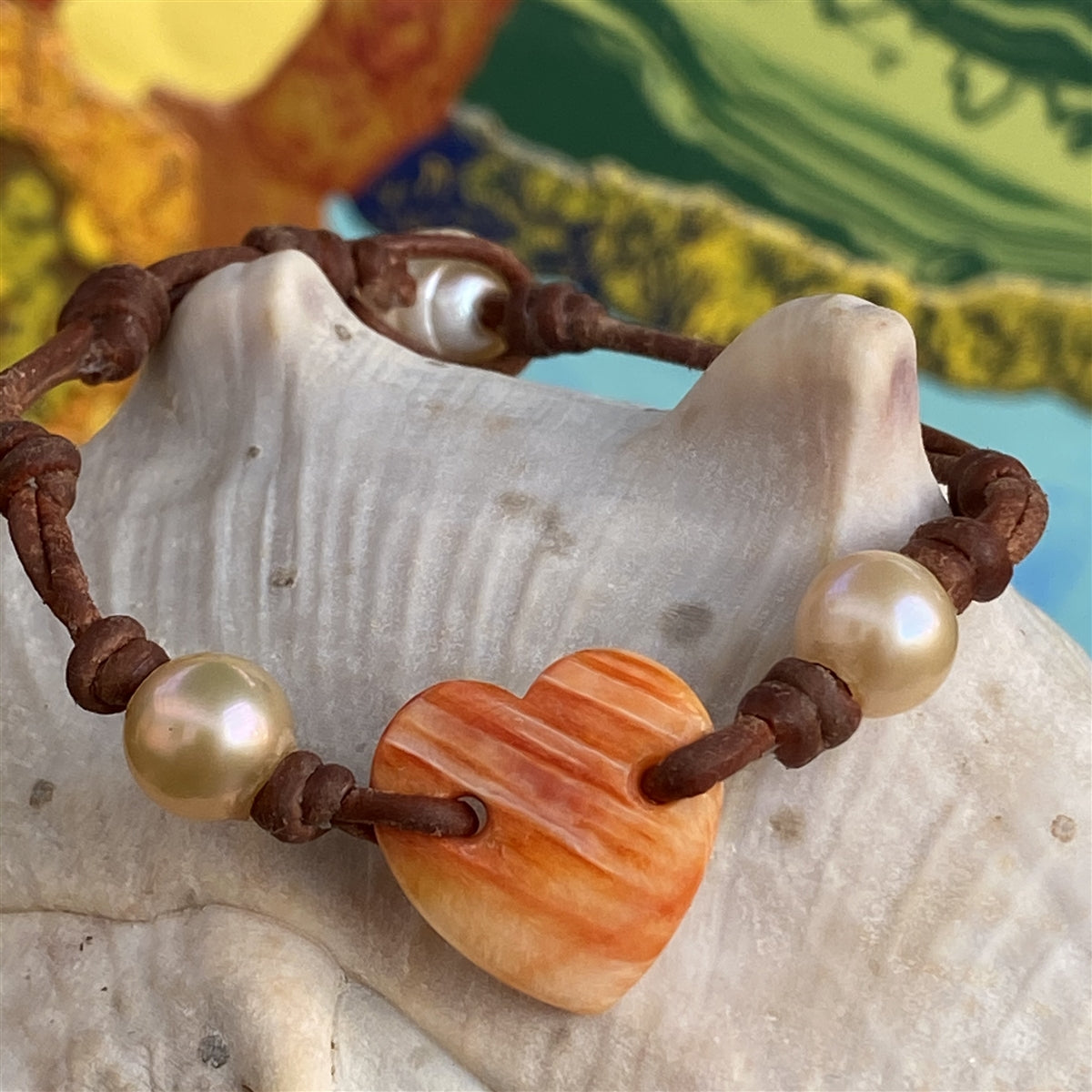 Wendy Mignot Kenya Amour Freshwater Pearl and Leather Bracelet