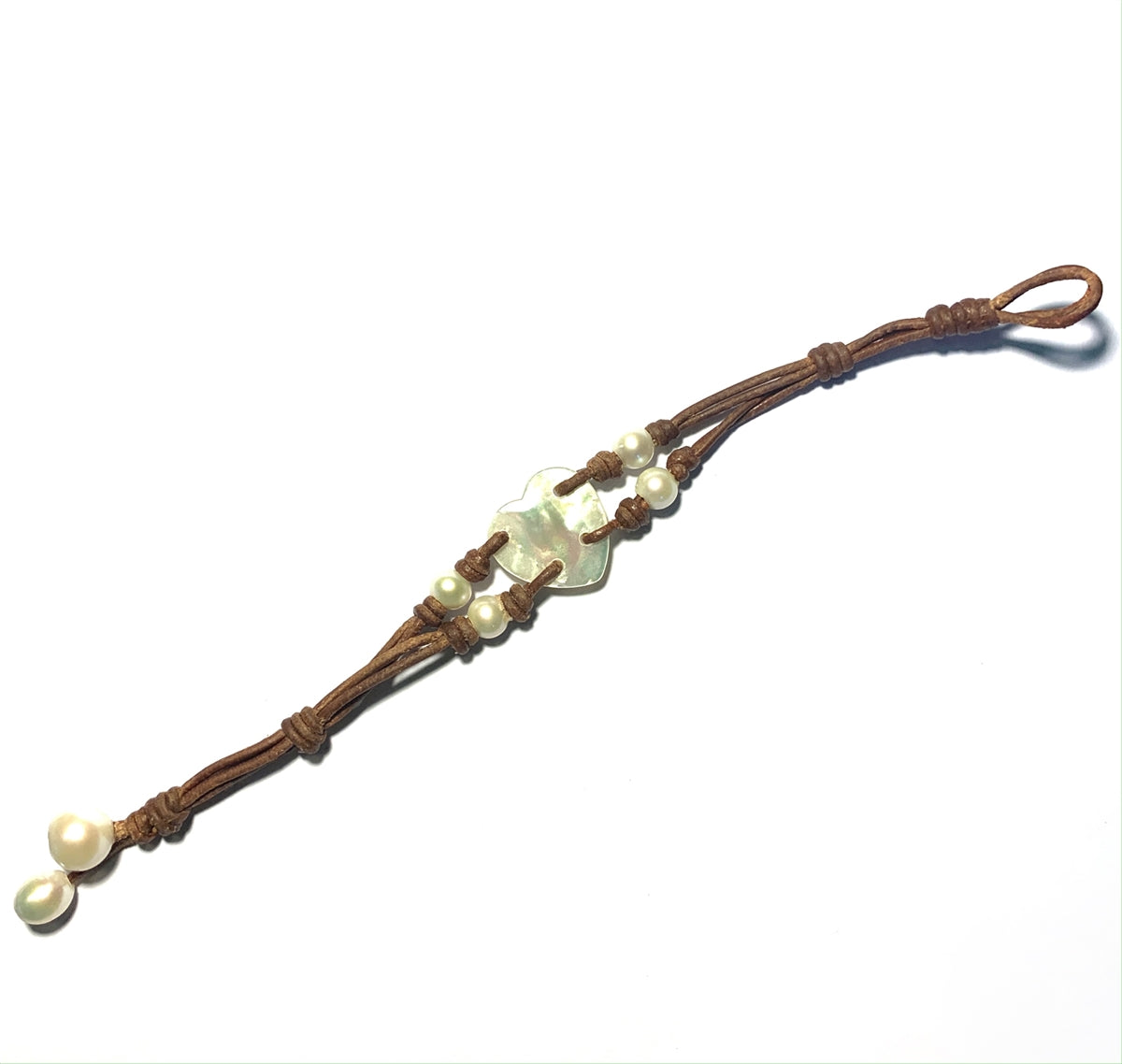 Wendy Mignot Seychelles Amour Freshwater Pearl and Leather Bracelet