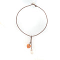 Wendy Mignot Amour Sandy Cay Lions Paw Shell Heart and Pearl and Leather Necklace