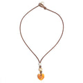 Wendy Mignot Amour Saba Double Pearl and Leather Heart Necklace - Lions Paw Shell