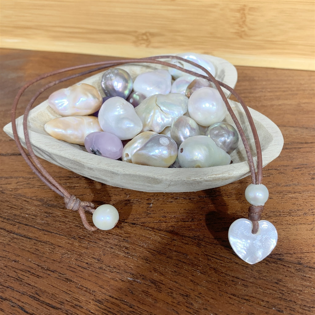 Amour Freshwater Pearl Heart Necklace