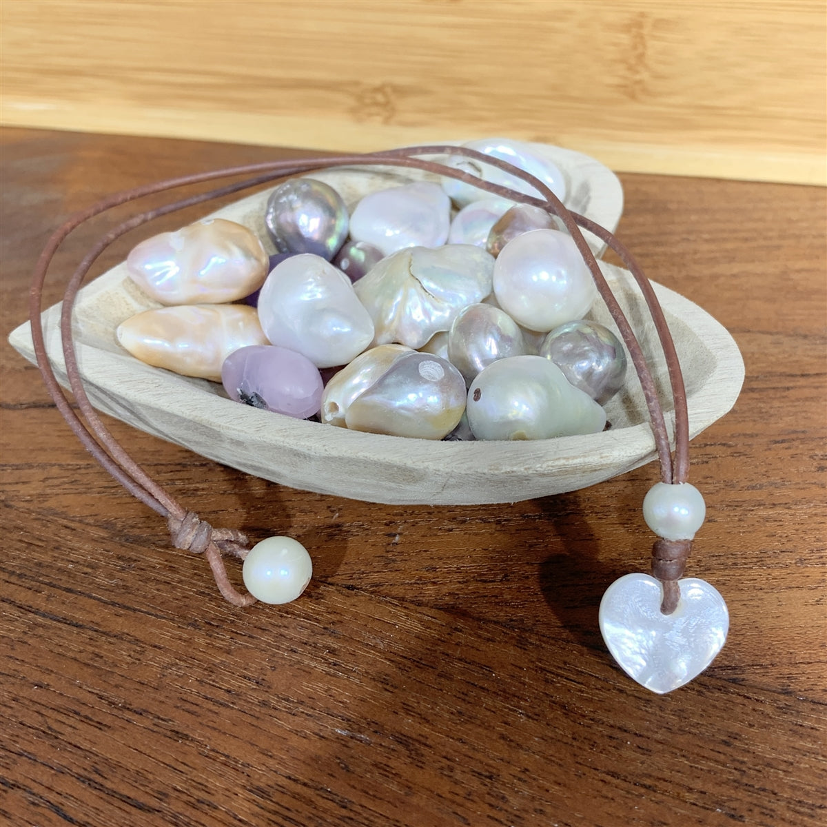 Amour Freshwater Pearl Heart Necklace