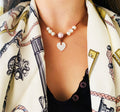 Amour Synergy Pearl Heart Necklace | Fine Pearls and Leather by Wendy Mignot